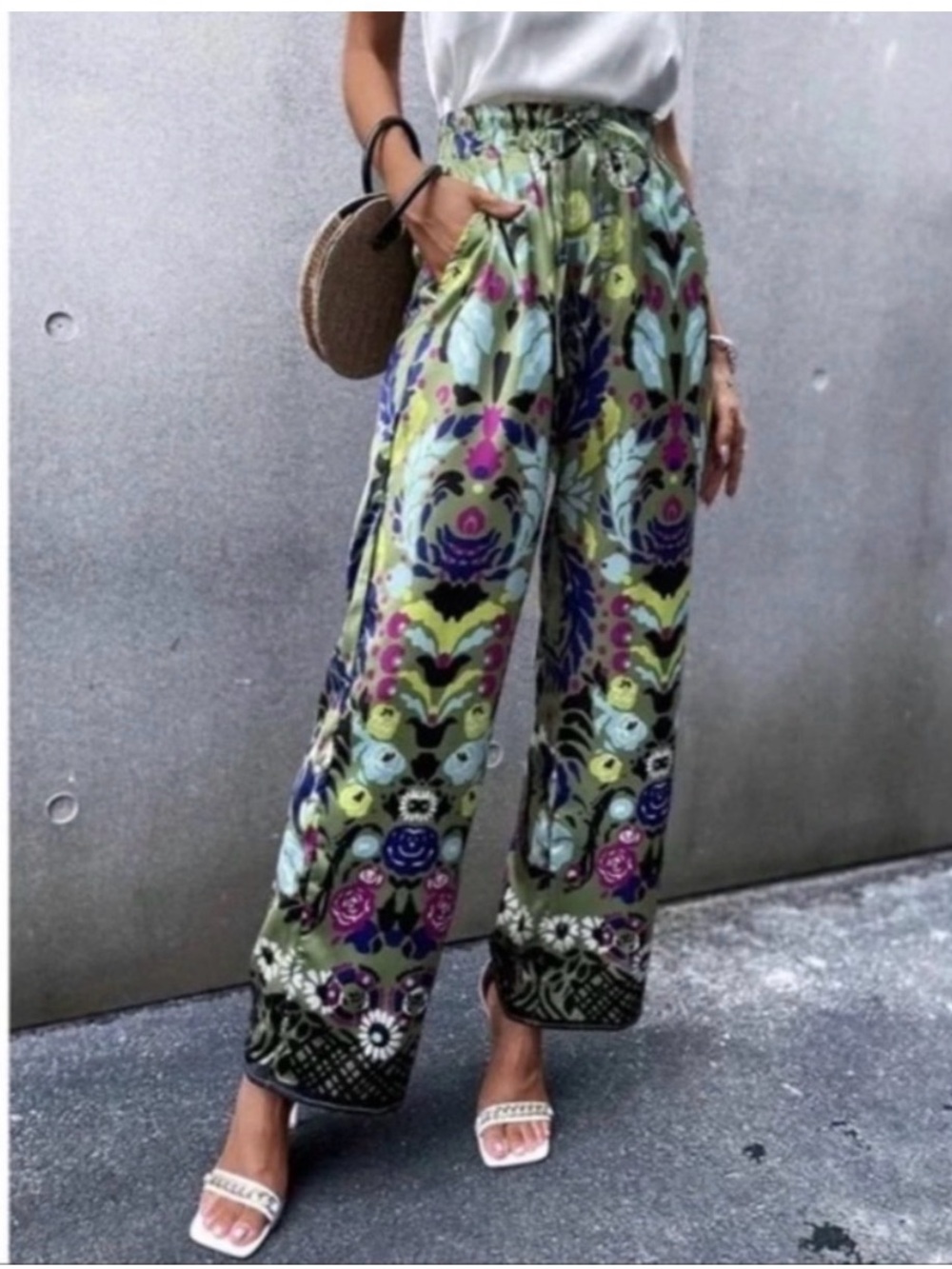 Zara floral print pants Sz L
